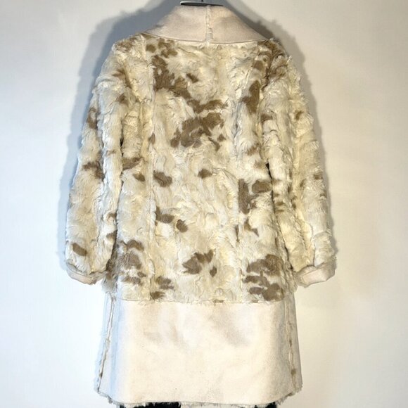 Adrienne Landau SZ M Reversible Fur & Suede Kimono Style Coat Chic Luxury Unique - Picture 9 of 15